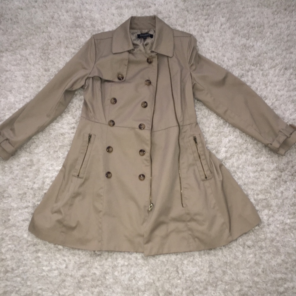 tan trench coat with belt